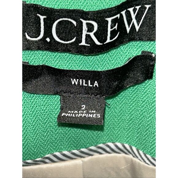 J Crew Willa Blazer Jacket size 2 in Wool Blend Green Career Modern Classic - Picture 7 of 15